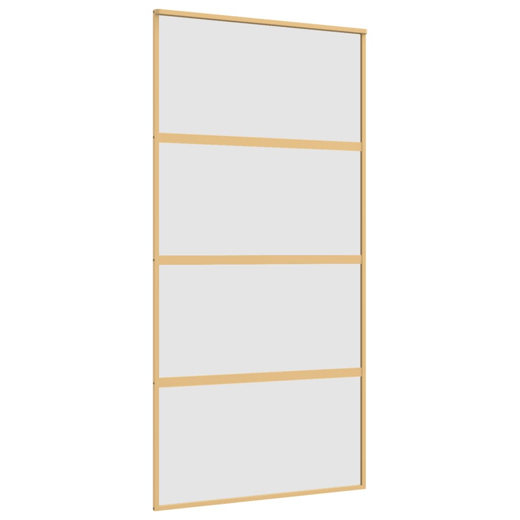 Schuifdeur 102,5x205 cm mat ESG-glas en aluminium goudkleurig