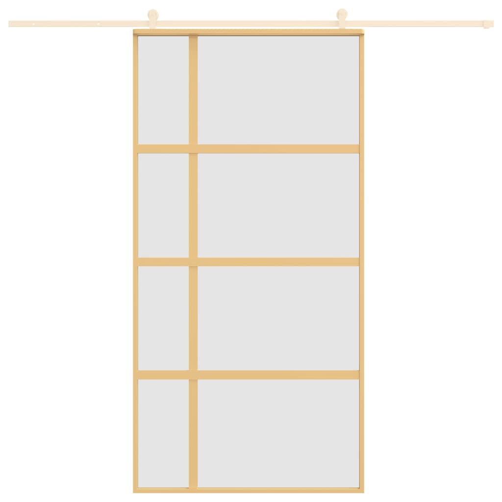 Schuifdeur 102,5X205 Cm Mat Esg-Glas En Aluminium Goudkleurig 102.5 x 205 cm