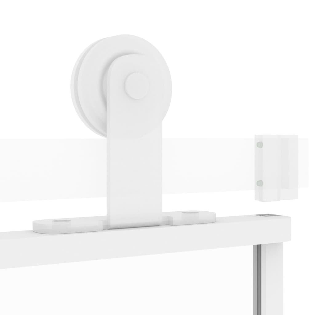 Schuifdeur 76x205 cm gehard glas en aluminium wit