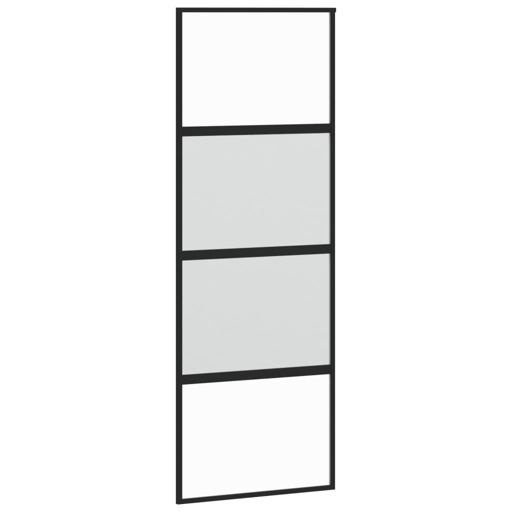 Schuifdeur Gehard Glas En Aluminium Zwart 76 x 205 cm Halfmat