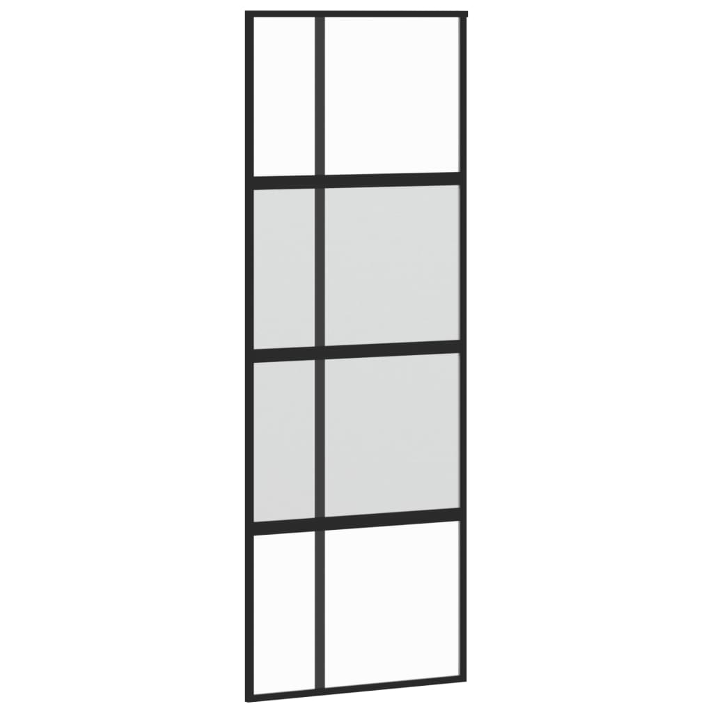 Schuifdeur Gehard Glas En Aluminium Zwart 76 x 205 cm Halfmat