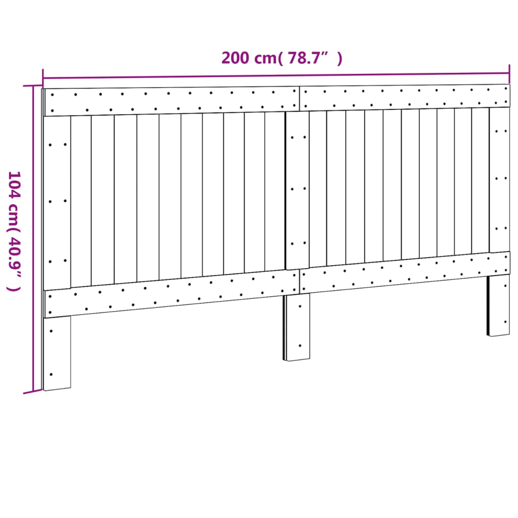 Hoofdbord 200x104 cm massief grenenhout