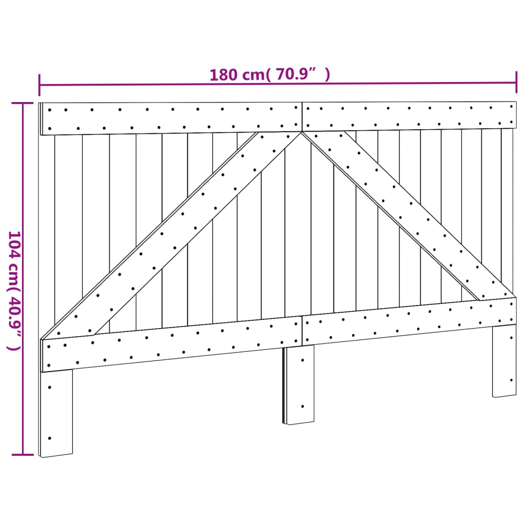 Hoofdbord 180x104 cm massief grenenhout