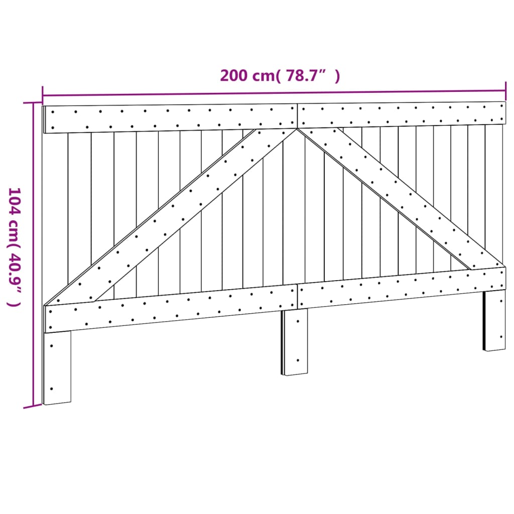 Hoofdbord 200x104 cm massief grenenhout