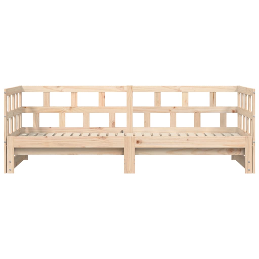 Slaapbank Met Onderschuifbed 90X190 Cm Massief Grenenhout 90 x 190 cm Naturel