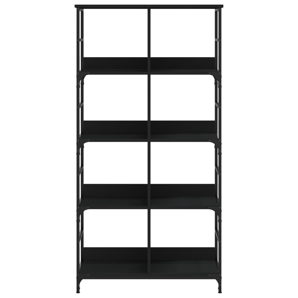 Boekenkast 78,5X33X153 Cm Bewerkt Hout Zwart 78.5 x 33 x 153 cm