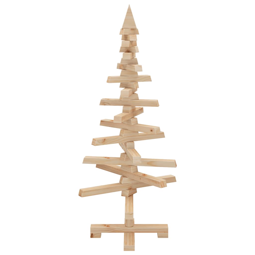 Kerstdecoratie kerstboom 90 cm massief grenenhout