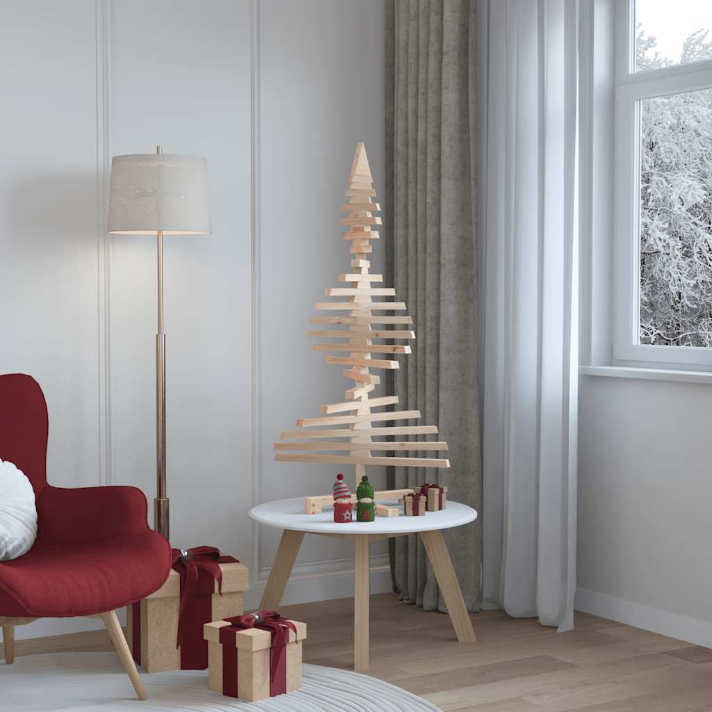 Kerstdecoratie kerstboom 120 cm massief grenenhout