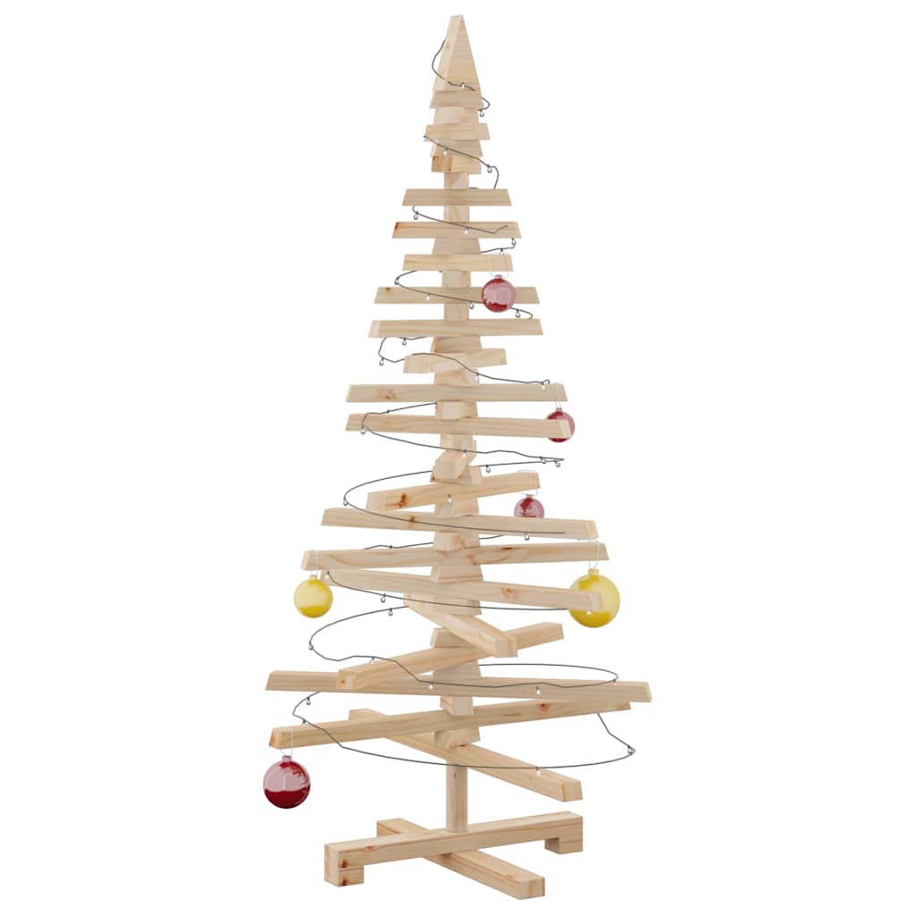 Kerstdecoratie kerstboom 120 cm massief grenenhout