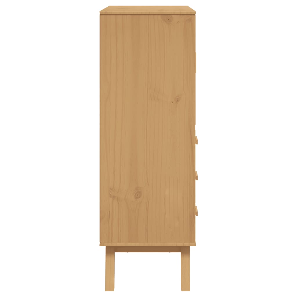 Hoge Kast Olden 85X43X125 Cm Massief Grenenhout Grijs En Bruin