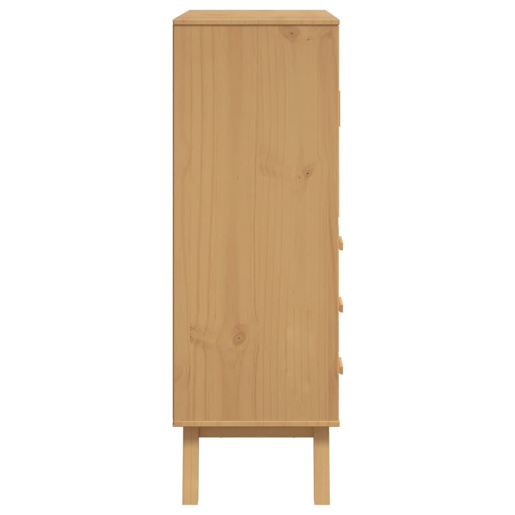 Hoge Kast Olden 85X43X125 Cm Massief Grenenhout Wit En Bruin