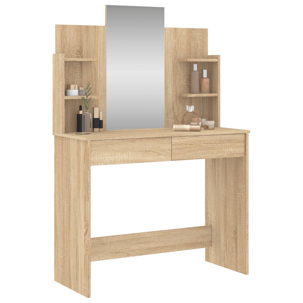 Kaptafel met spiegel 96x39x142 cm sonoma eikenkleurig