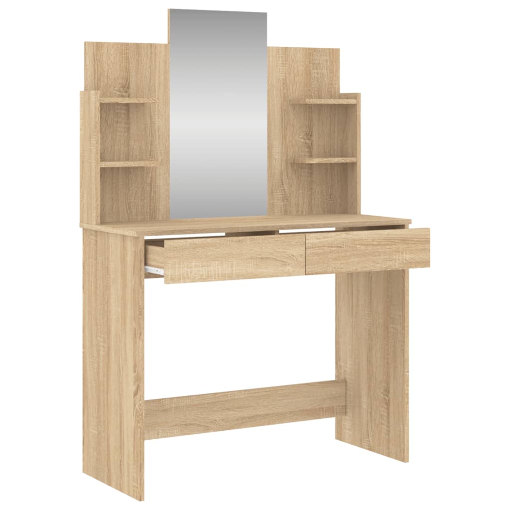 Kaptafel met spiegel 96x39x142 cm sonoma eikenkleurig