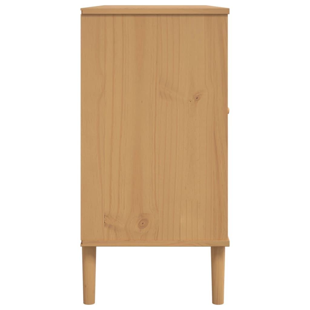 Dressoir Senja Rattan-Look 112X40X80 Cm Grenenhout Bruin