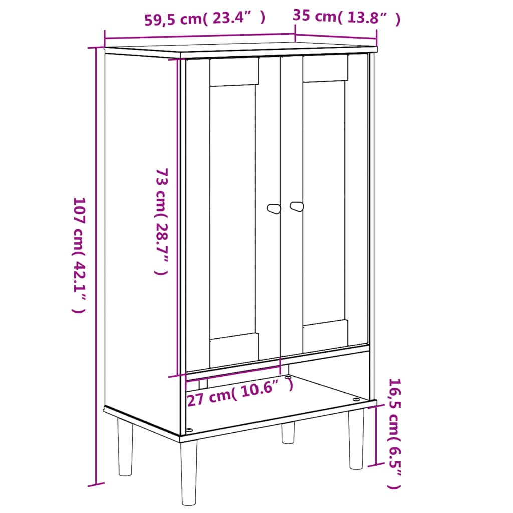 Schoenenkast SENJA 59,5x35x107 cm rattan look grenenhout bruin