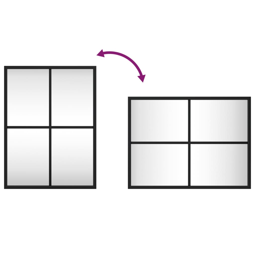 Wandspiegel rechthoekig 30x40 cm ijzer zwart