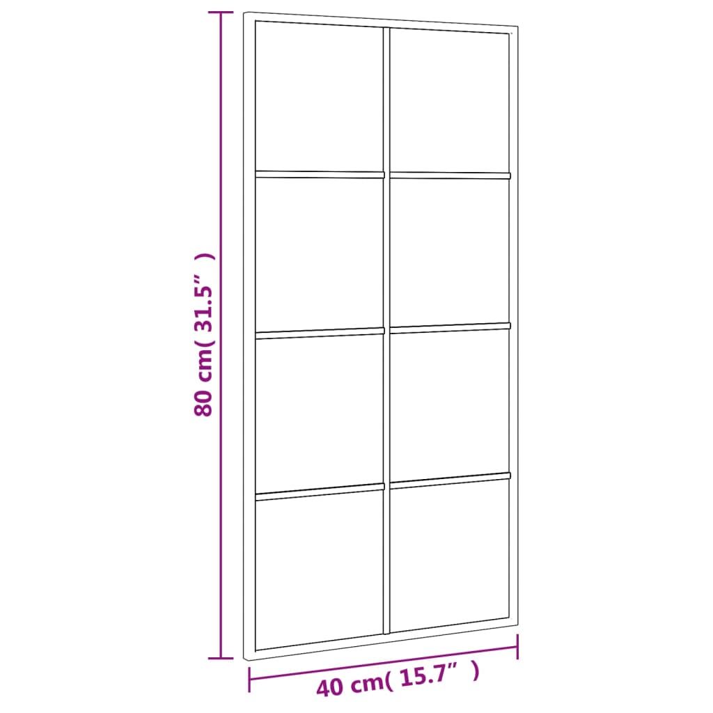 Wandspiegel Rechthoekig 40X80 Cm Ijzer Zwart 40 x 80 cm 1