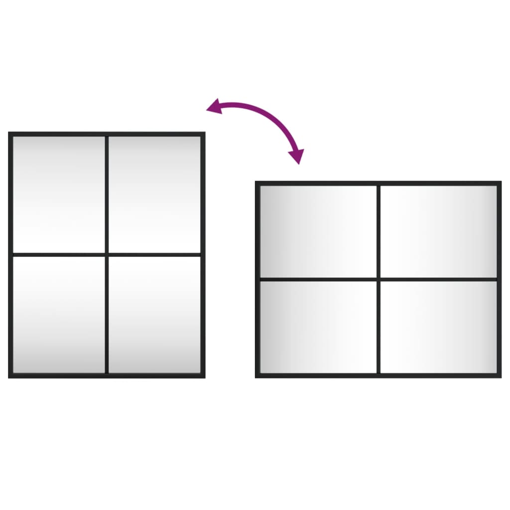 Wandspiegel Rechthoekig Ijzer Zwart 40 x 50 cm