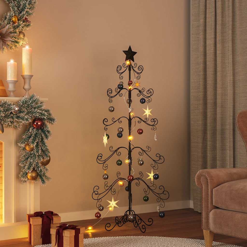 Kerstdecoratie kerstboom 150 cm metaal zwart