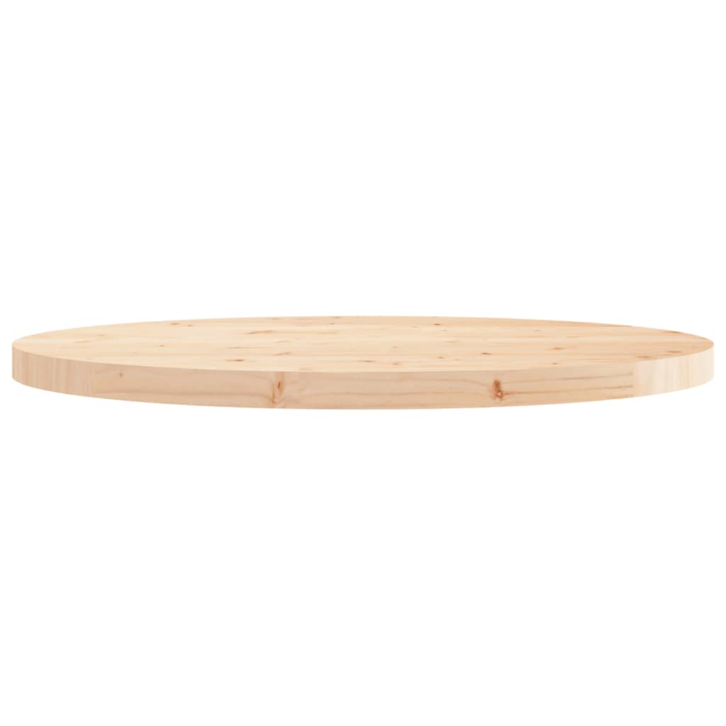 Tafelblad Rond Ø Massief Grenenhout 80 x 3 cm Naturel