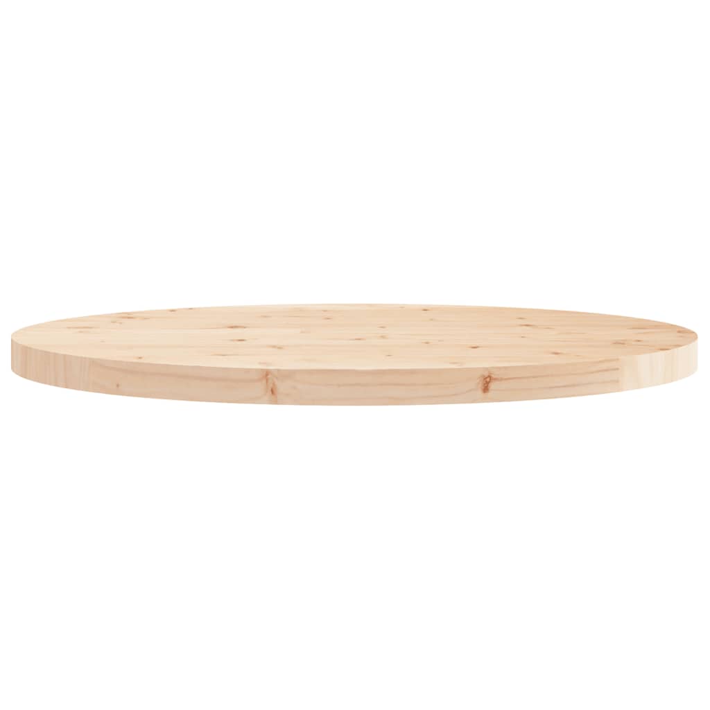 Tafelblad Rond Ø Massief Grenenhout 80 x 3 cm Naturel