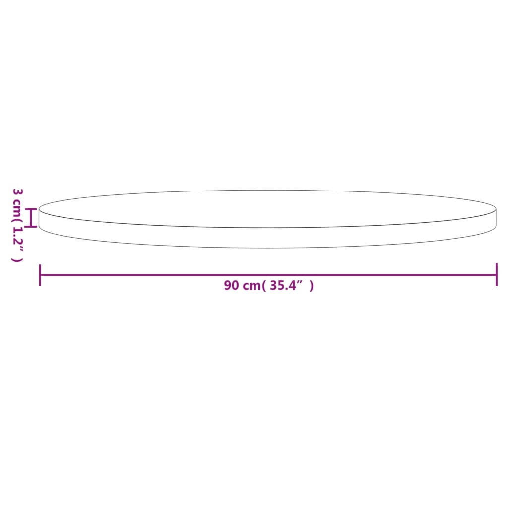 Tafelblad Rond Ø Massief Grenenhout 90 x 3 cm Naturel