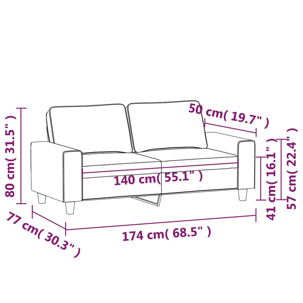 Tweezitsbank 140 Cm Stof Bruin