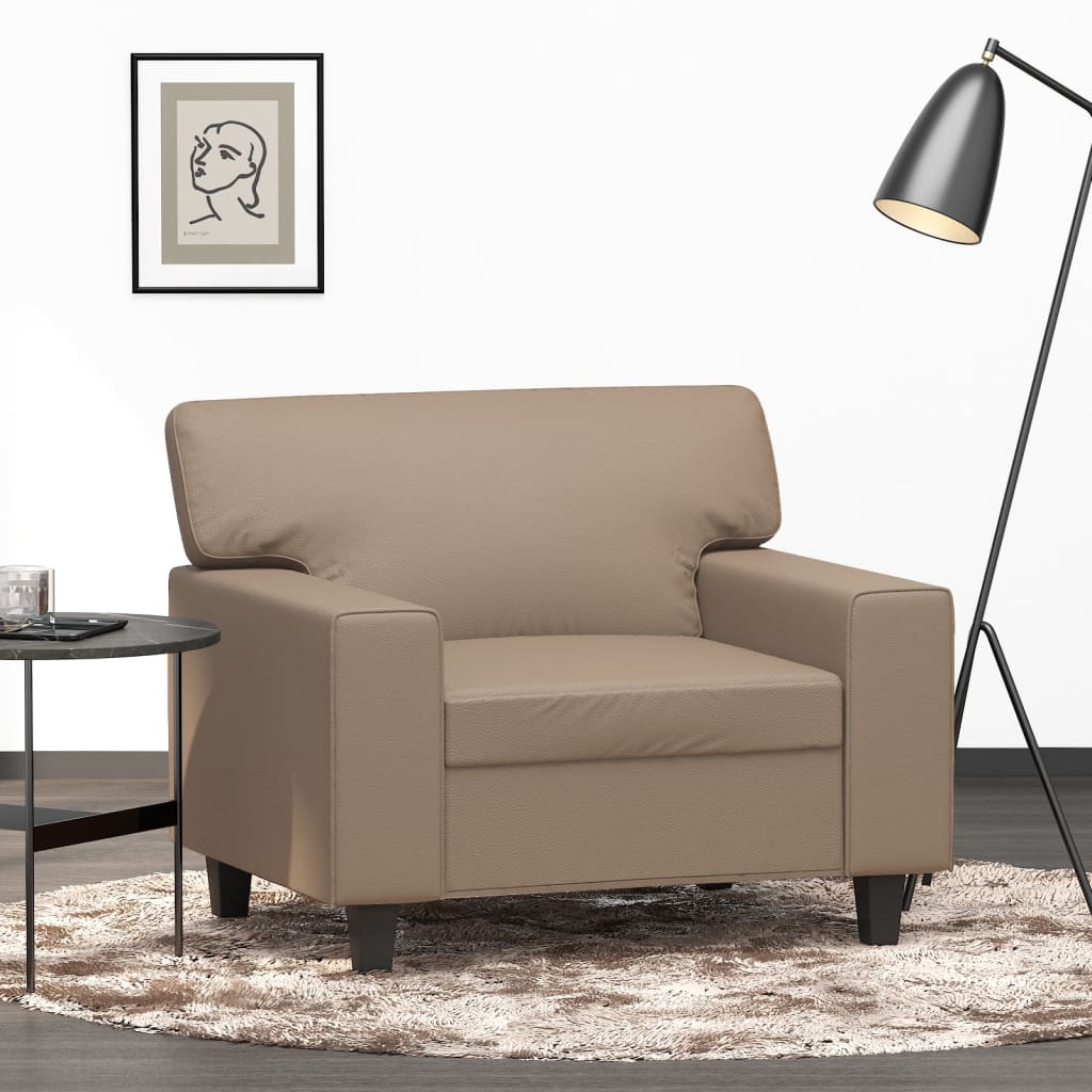 Fauteuil 60 cm kunstleer cappuccinokleurig