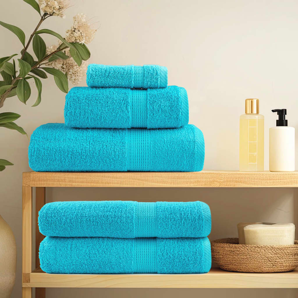 Handdoeken 4 st 600 g/m² 100x200 cm 100% katoen turquoise