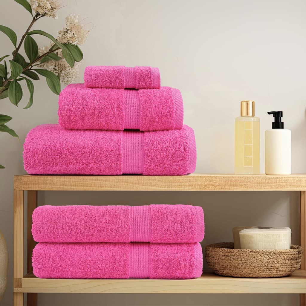 Handdoeken 4 st 600 g/m² 100x200 cm 100% katoen roze