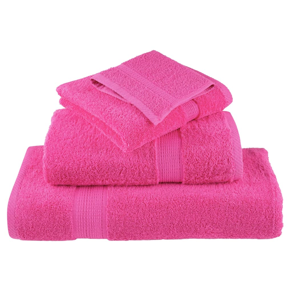 Handdoeken 4 st 600 g/m² 100x200 cm 100% katoen roze