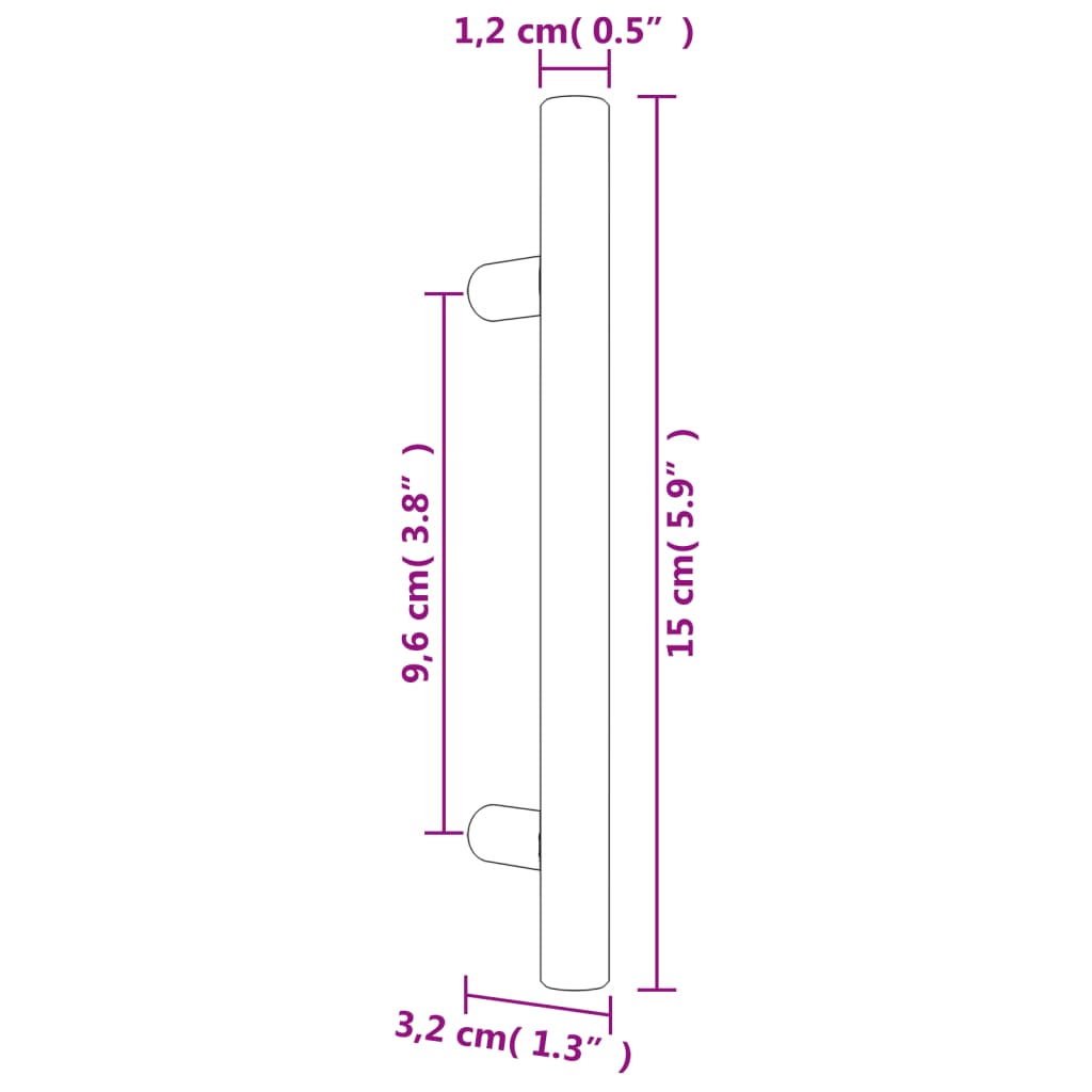 Handvatten 20 St 96 Mm Roestvrij Staal Zwart