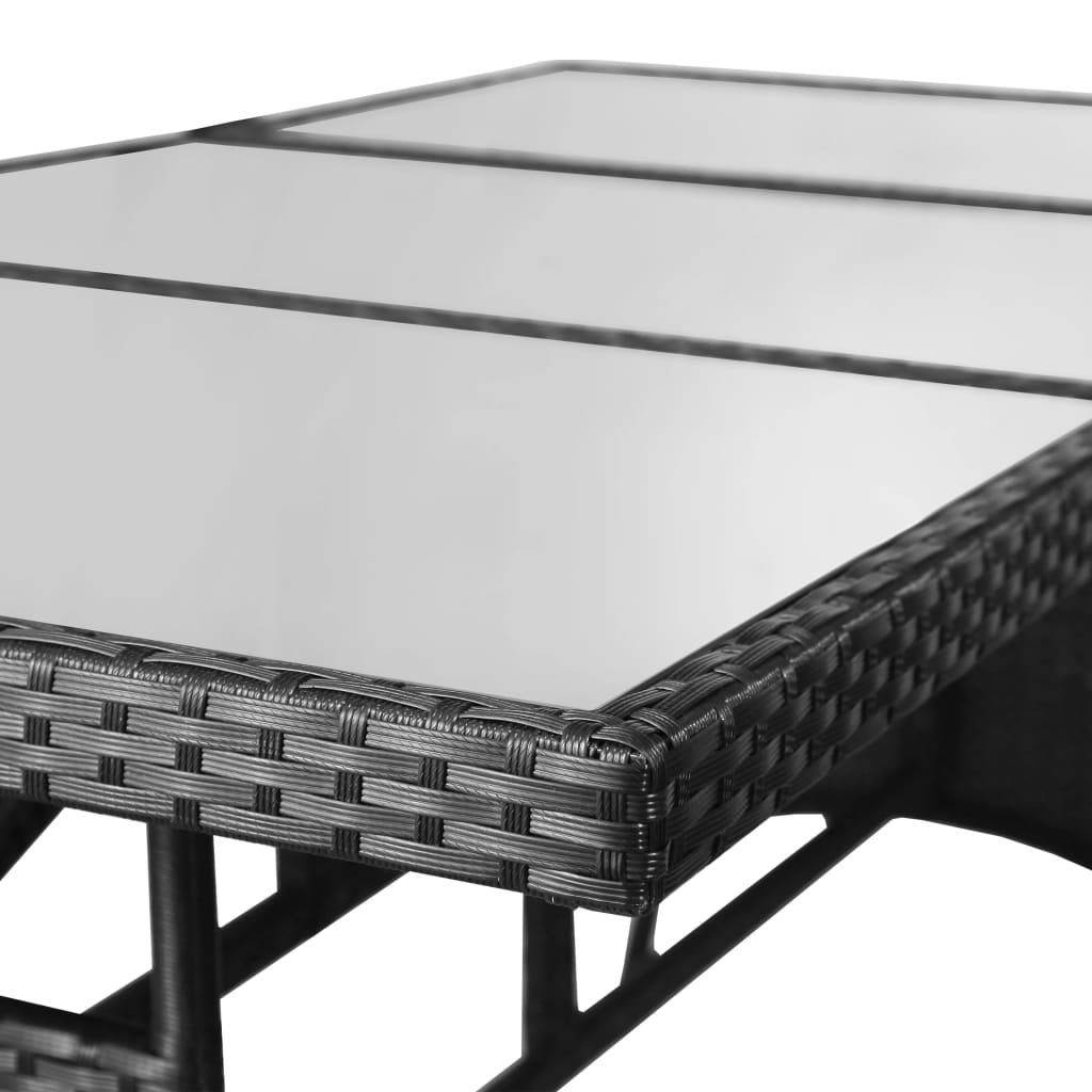 Tuintafel 170X80X74 Cm Poly Rattan Zwart