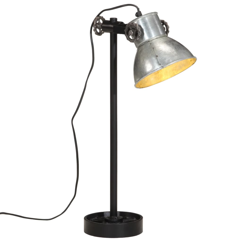 Bureaulamp 25 W E27 15x15x55 cm vintage zilverkleurig