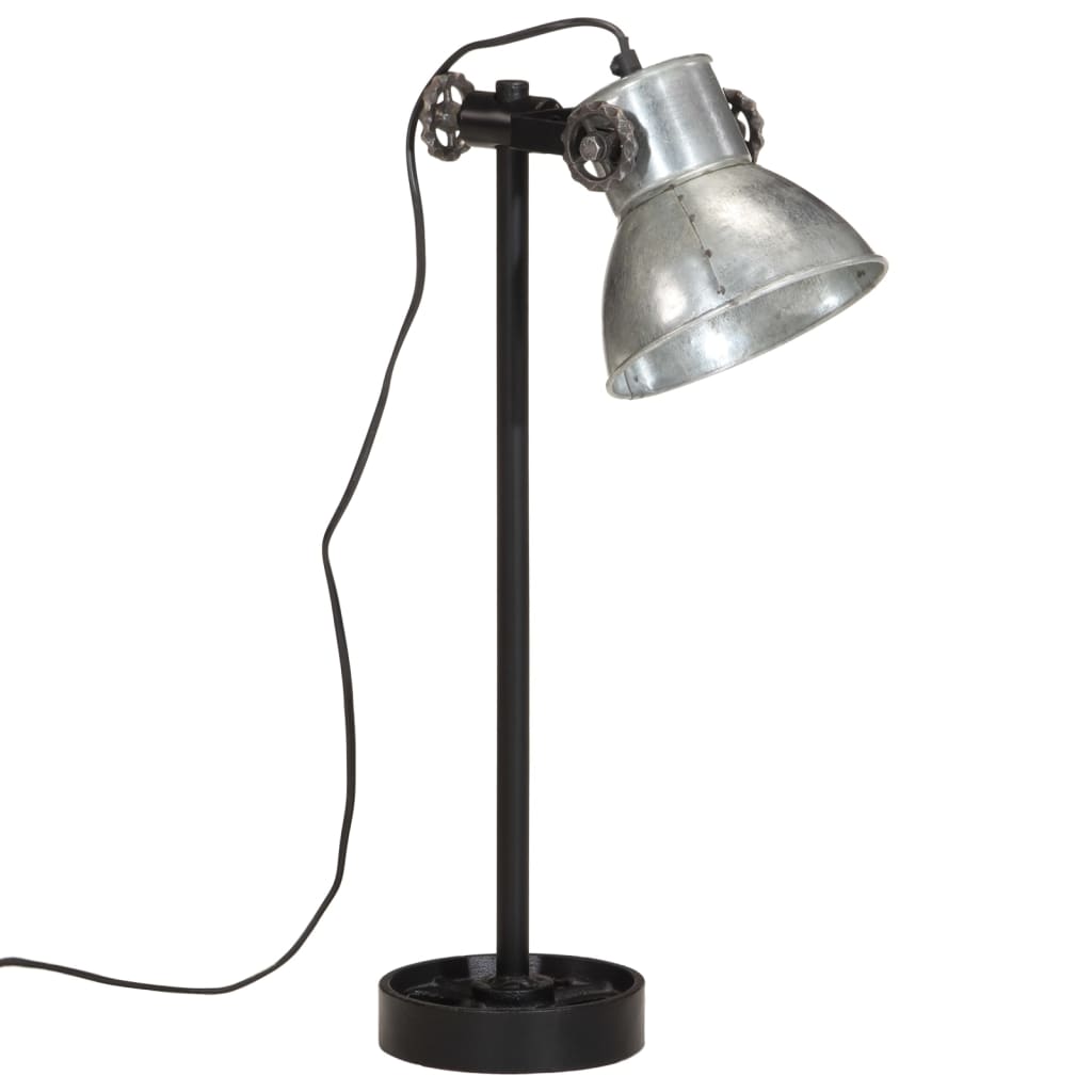 Bureaulamp 25 W E27 15x15x55 cm vintage zilverkleurig