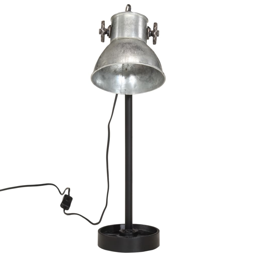 Bureaulamp 25 W E27 15x15x55 cm vintage zilverkleurig