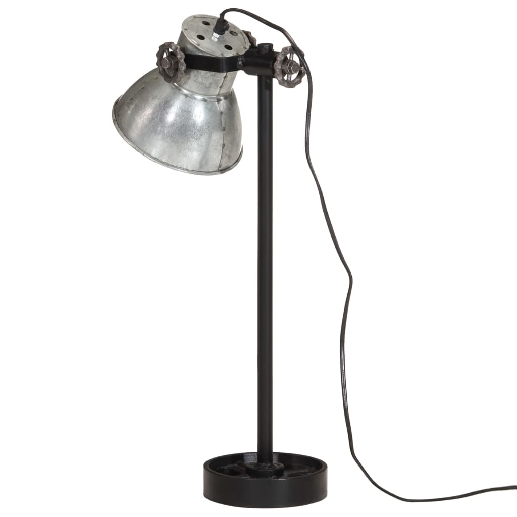 Bureaulamp 25 W E27 15x15x55 cm vintage zilverkleurig