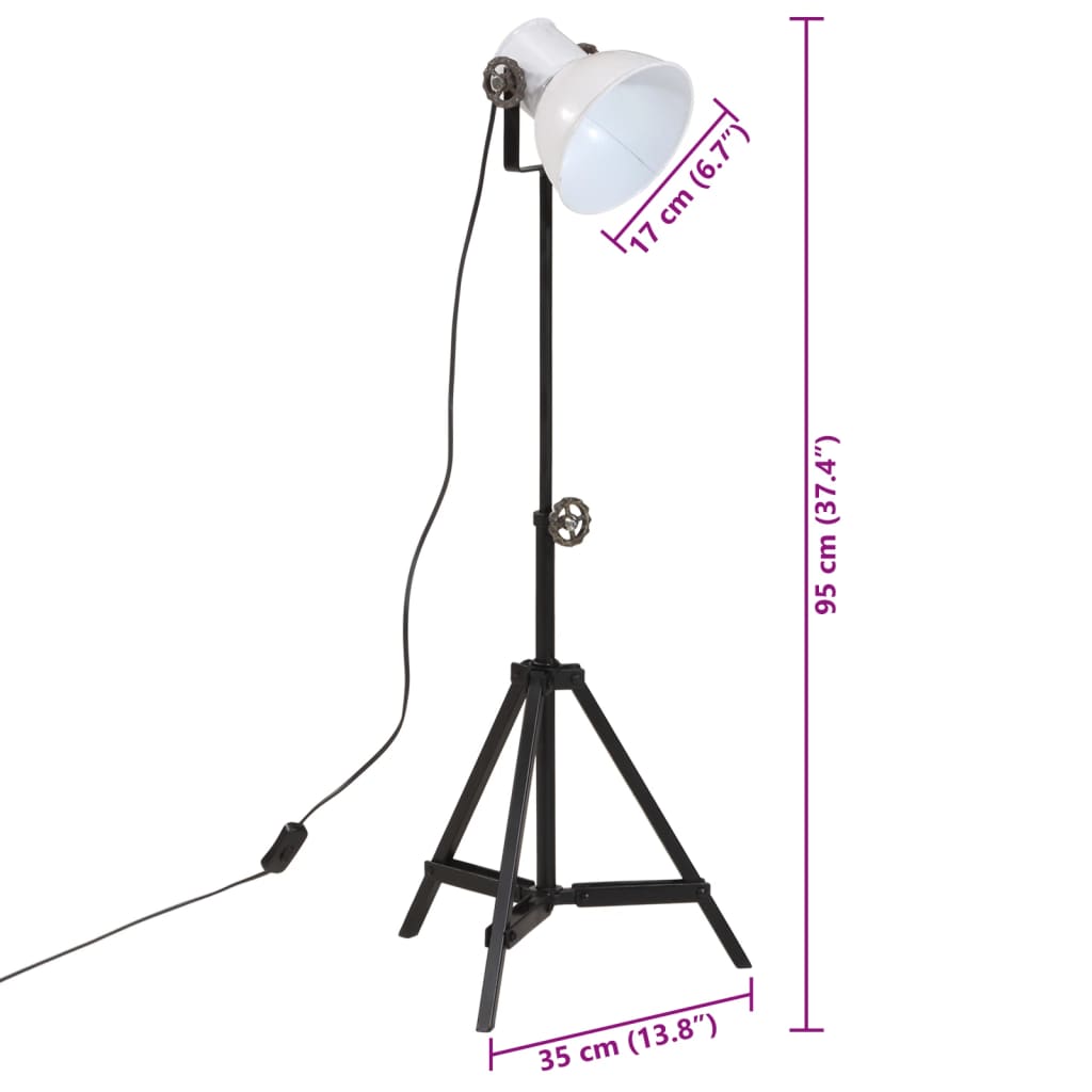 Vloerlamp 25 W E27 35x35x65/95 cm wit