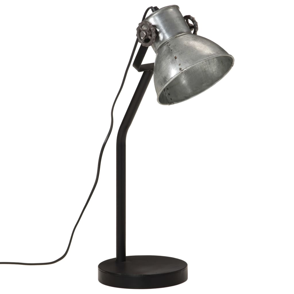 Bureaulamp 25 W E27 17x17x60 cm vintage zilverkleurig