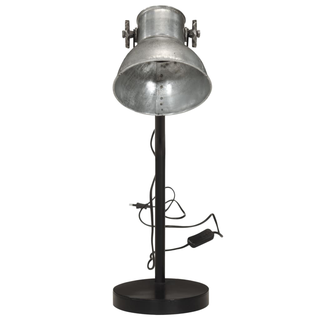 Bureaulamp 25 W E27 17x17x60 cm vintage zilverkleurig