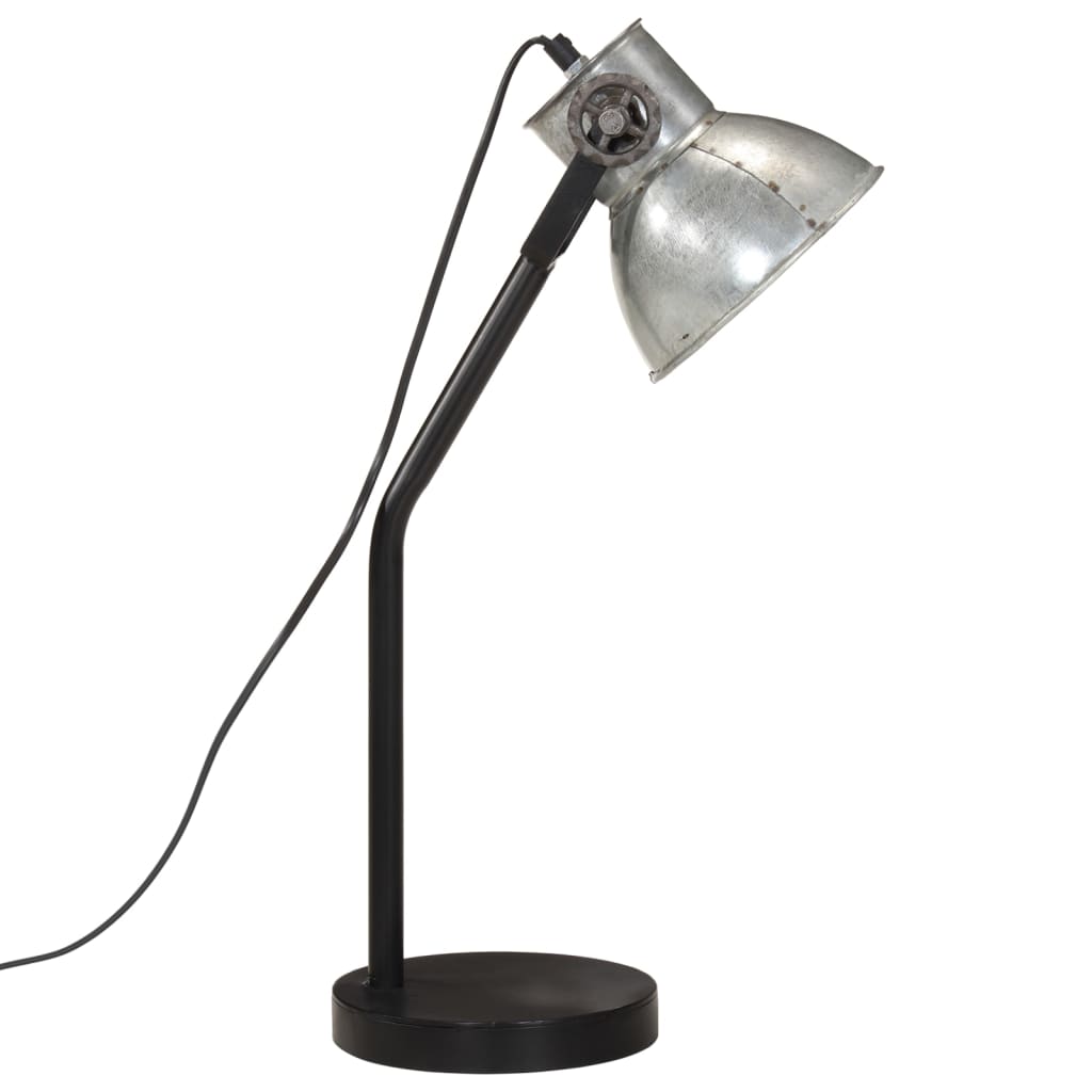 Bureaulamp 25 W E27 17x17x60 cm vintage zilverkleurig