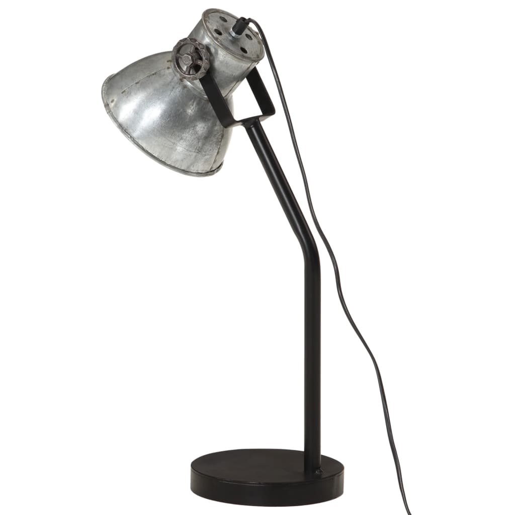 Bureaulamp 25 W E27 17x17x60 cm vintage zilverkleurig