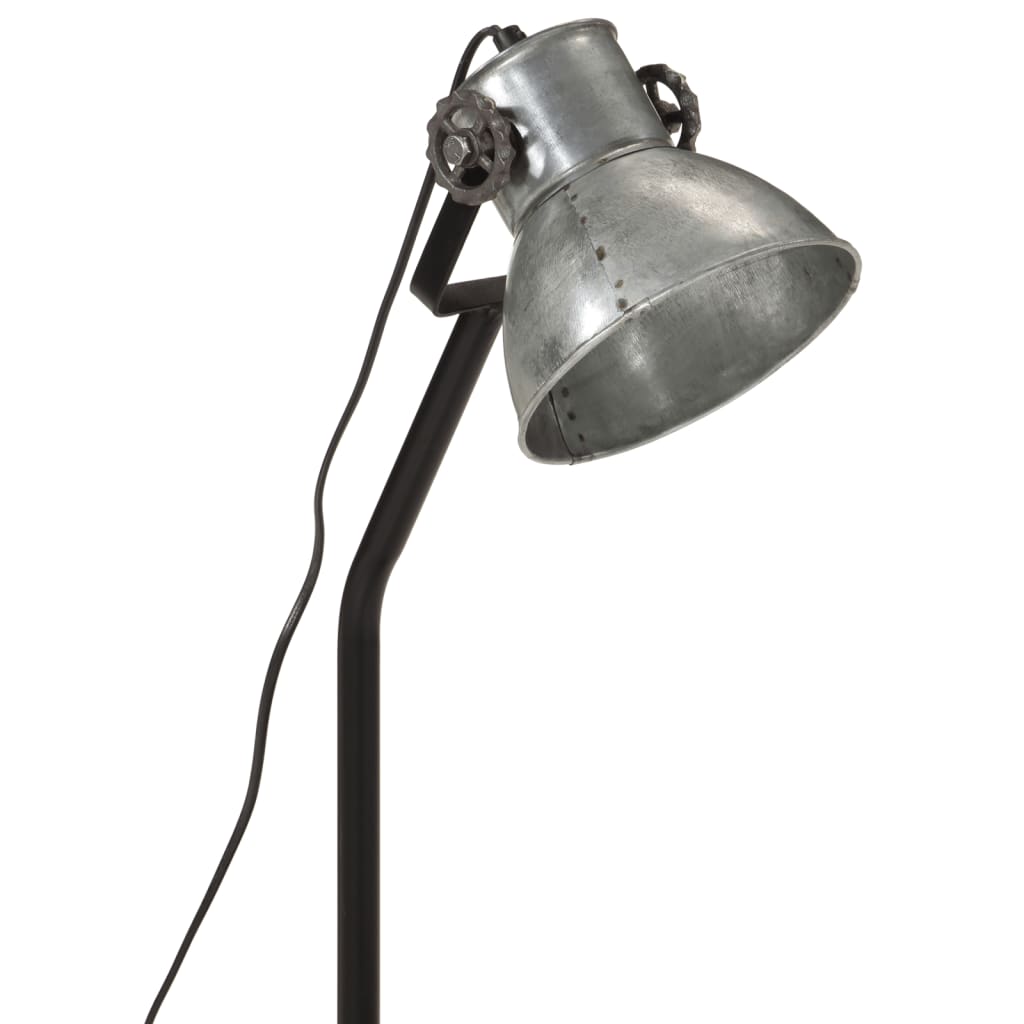 Bureaulamp 25 W E27 17x17x60 cm vintage zilverkleurig