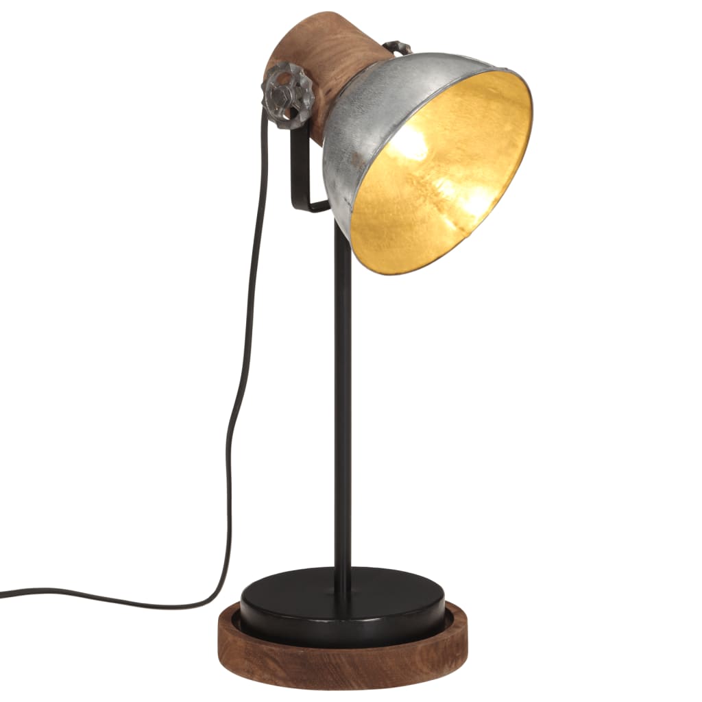 Bureaulamp 25 W E27 17x17x50 cm vintage zilverkleurig