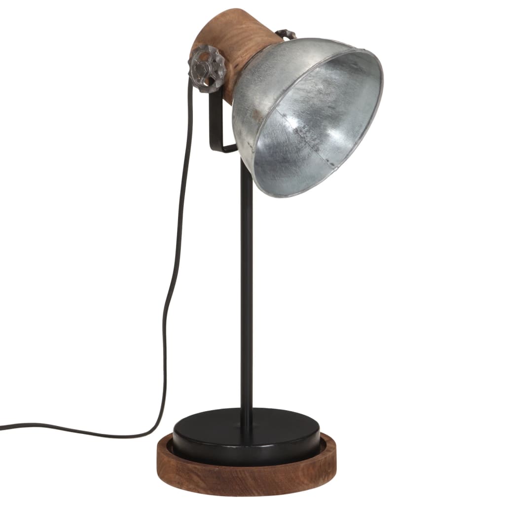 Bureaulamp 25 W E27 17x17x50 cm vintage zilverkleurig