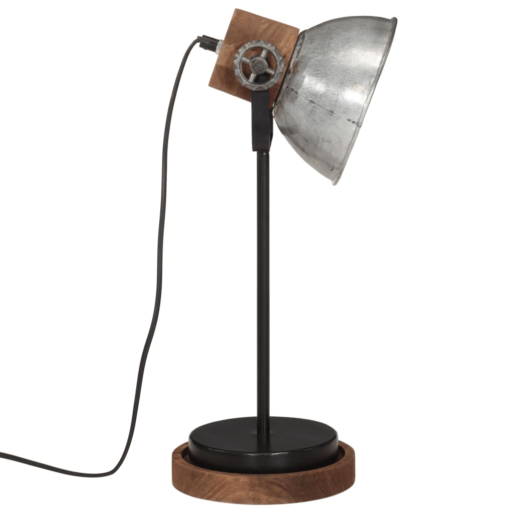 Bureaulamp 25 W E27 17x17x50 cm vintage zilverkleurig