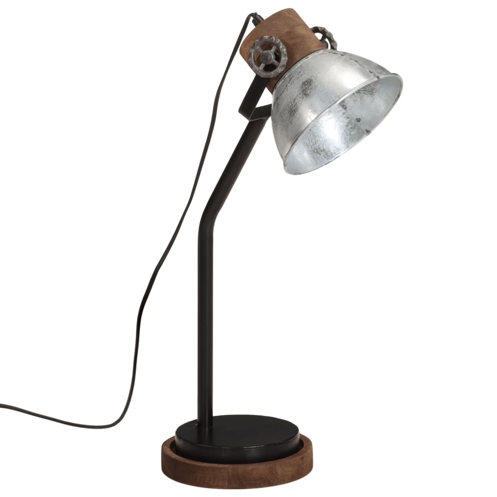 Bureaulamp 25 W E27 18x18x60 cm vintage zilverkleurig