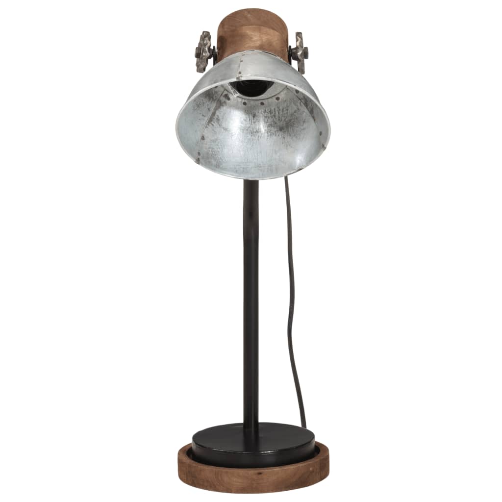 Bureaulamp 25 W E27 18x18x60 cm vintage zilverkleurig