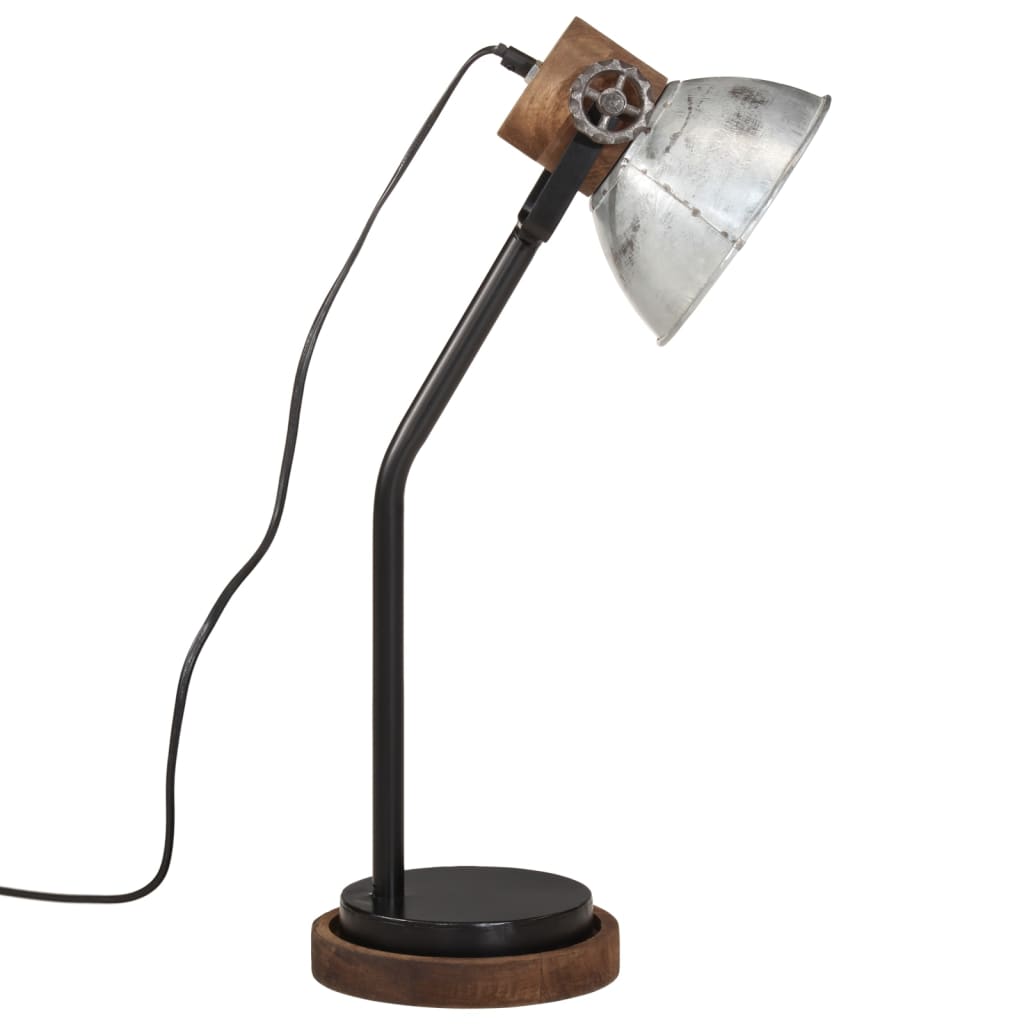 Bureaulamp 25 W E27 18x18x60 cm vintage zilverkleurig