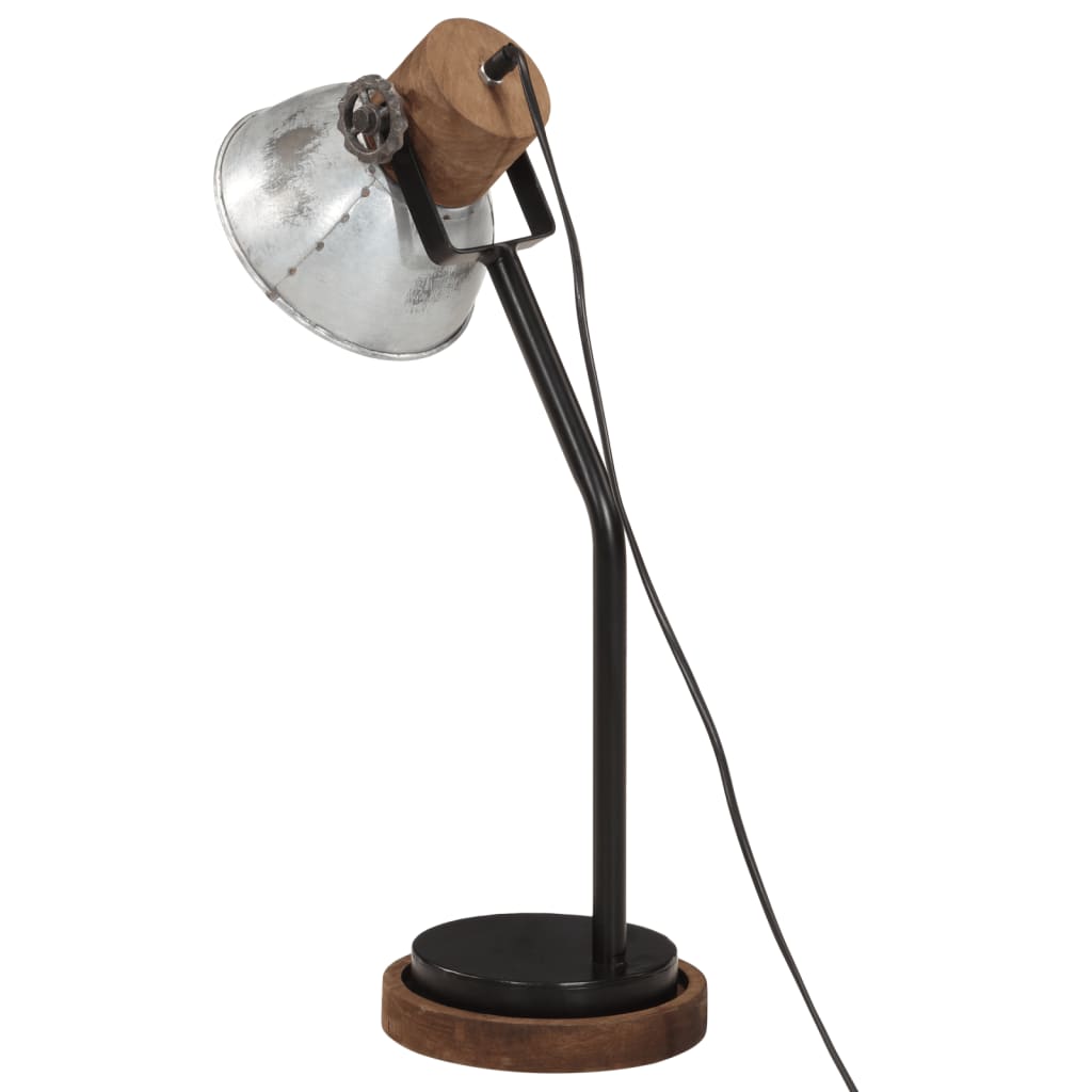 Bureaulamp 25 W E27 18x18x60 cm vintage zilverkleurig